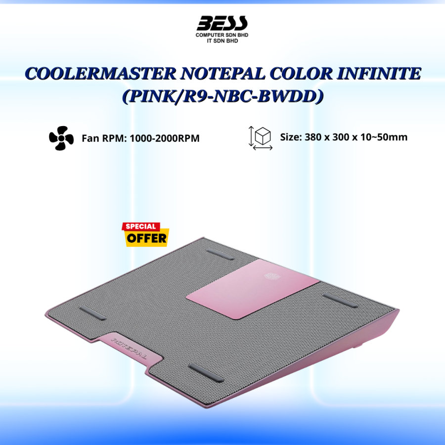 COOLER MASTER NOTEPAL COLOR INFINITE (PINK/WHITE)