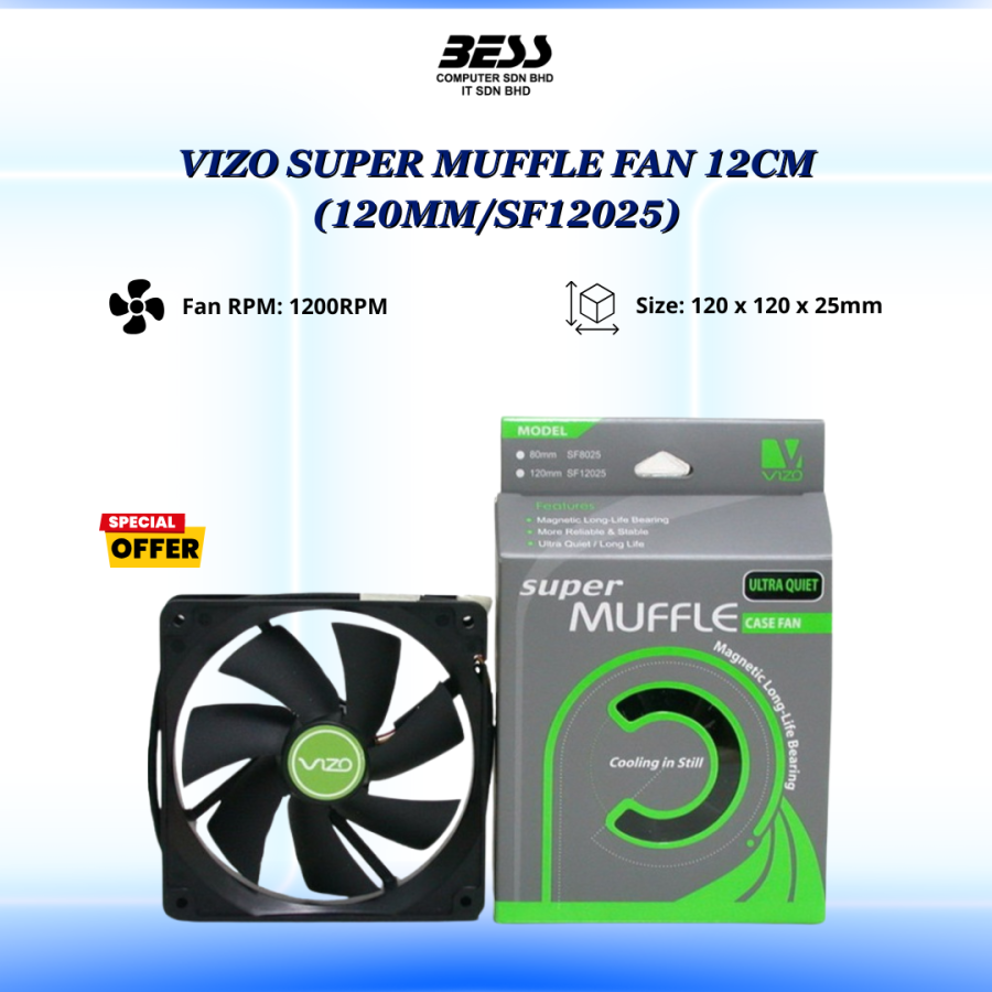 VIZO SUPER MUFFLE FAN 12CM