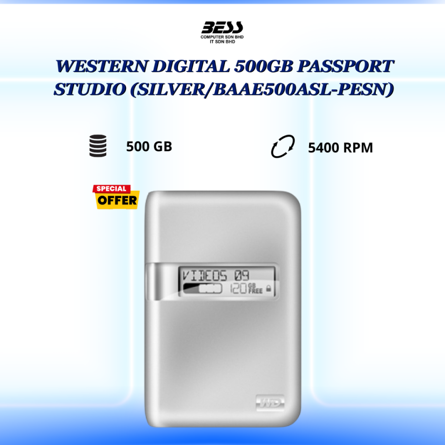 WESTERN DIGITAL 500GB PASSPORT STUDIO