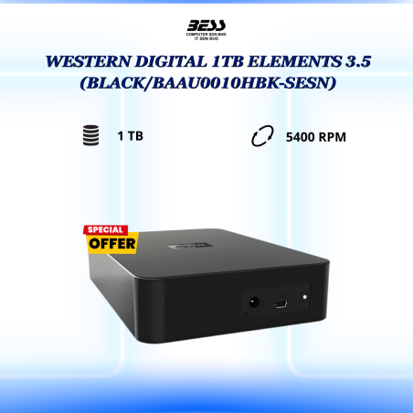 WESTERN DIGITAL 1TB ELEMENTS 3.5"