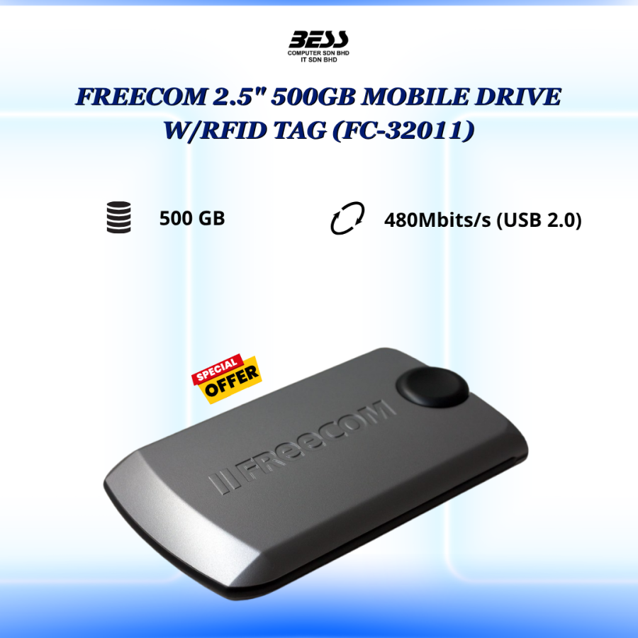 FREECOM 2.5" 500GB MOBILE DRIVE W/RFID TAG