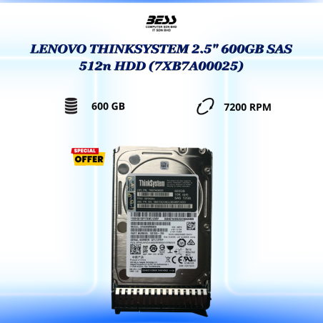 LENOVO THINKSYSTEM 2.5" 600GB SAS HDD
