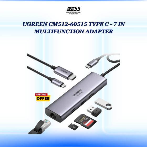 UGREEN CM512-60515 TYPE C - 7 IN  MULTIFUNCTION ADAPTER