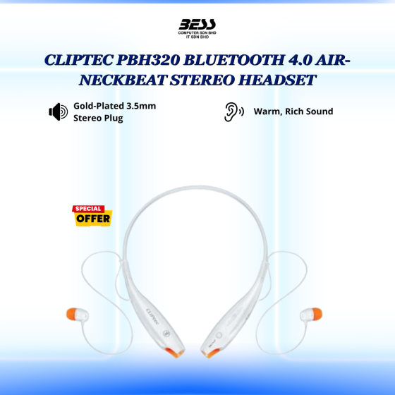 CLIPTEC PBH320 BLUETOOTH 4.0 AIR-NECKBEAT STEREO HEADSET