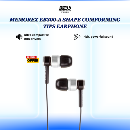 MEMOREX EB300-A SHAPE COMFORMING TIPS EARPHONE