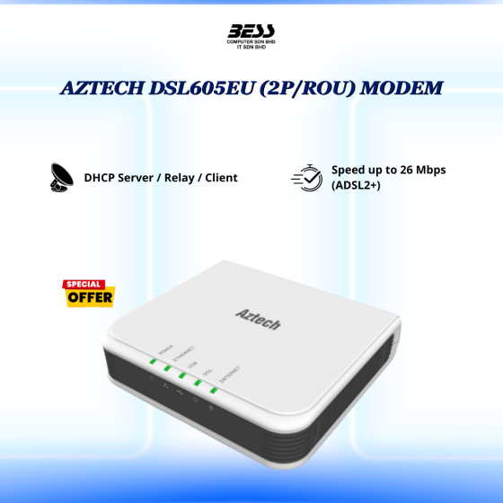 AZTECH DSL605EU (2P/ROU) MODEM