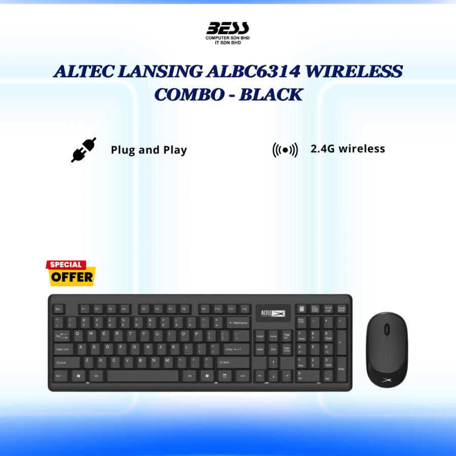 ALTEC LANSING ALBC6314 WIRELESS COMBO - (BLACK/PINK)