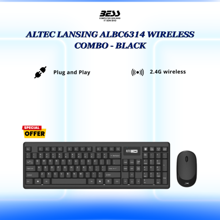 ALTEC LANSING ALBC6314 WIRELESS COMBO - (BLACK/PINK)