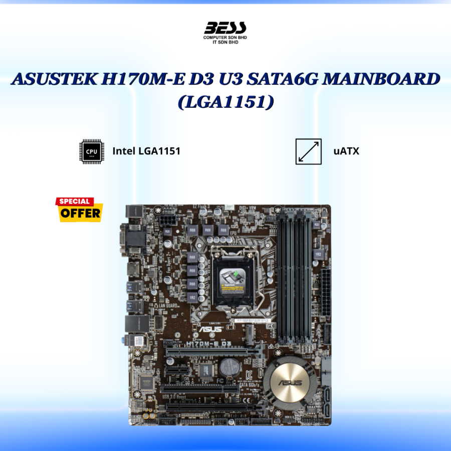 ASUSTEK H170M-E D3 U3 SATA6G MAINBOARD (LGA1151)