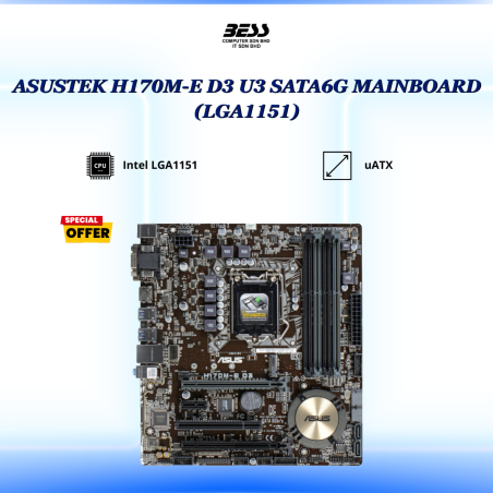 ASUSTEK H170M-E D3 U3 SATA6G MAINBOARD (LGA1151)