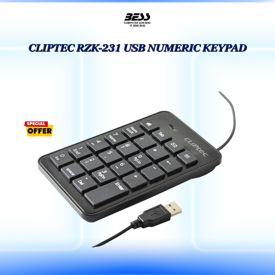CLIPTEC RZK-231 USB NUMERIC KEYPAD
