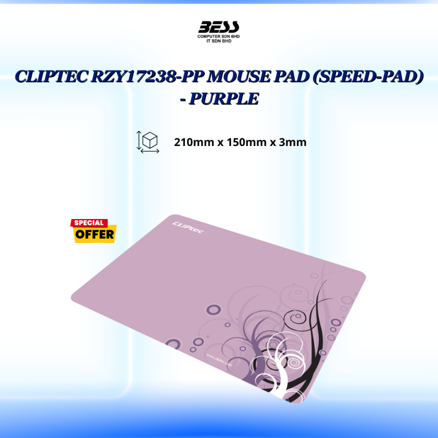 CLIPTEC MOUSE PAD (SPEED-PAD) - (PINK/PURPLE)