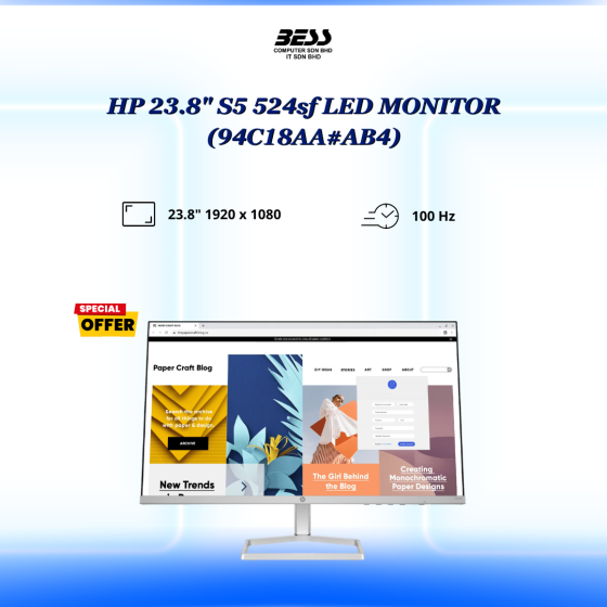 HP 23.8" S5 524sf LED MONITOR