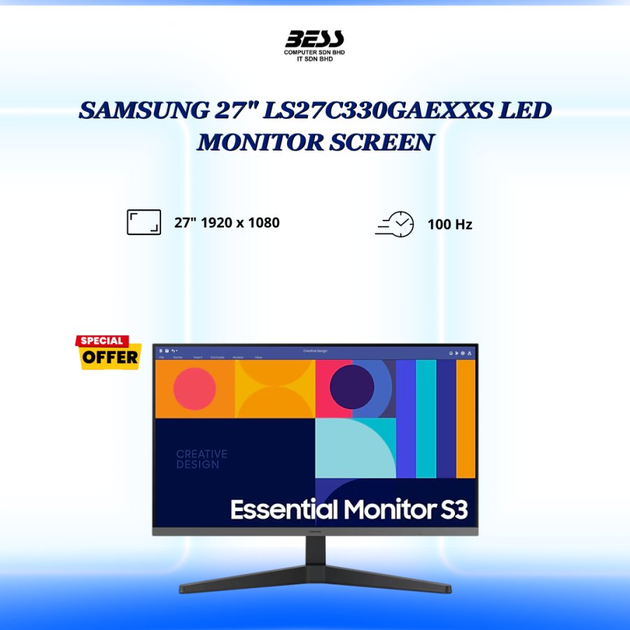 SAMSUNG 27" LS27C330GAEXXS LED MONITOR SCREEN