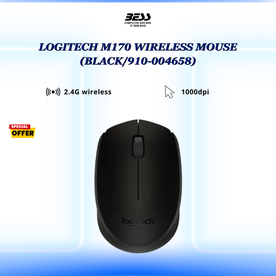 LOGITECH M170 WIRELESS MOUSE (BLACK)