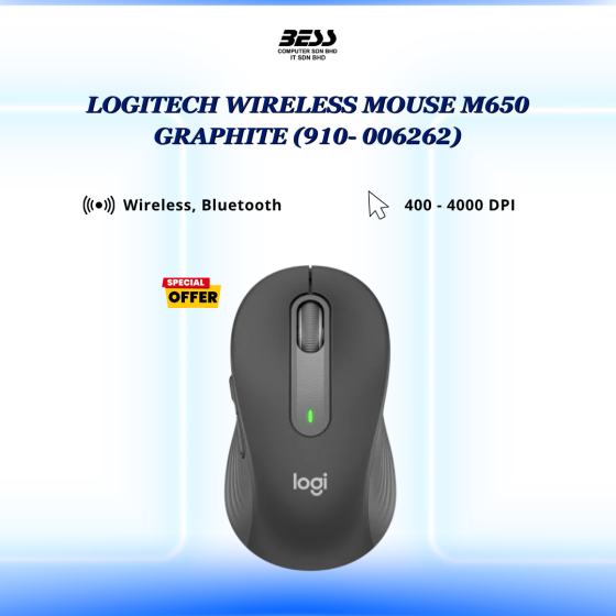 LOGITECH WIRELESS MOUSE M650 (OFF-WHITE/ROSE/GRAPHITE)