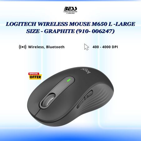 LOGITECH WIRELESS MOUSE M650 L - LARGE SIZE (GRAPHITE)