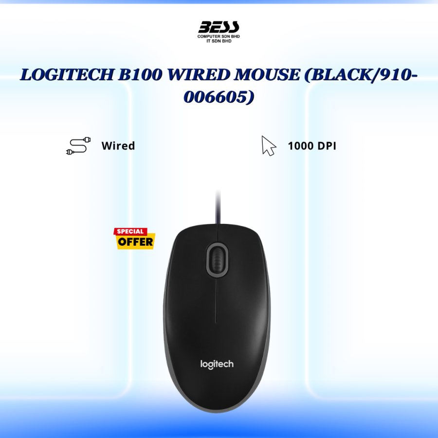 LOGITECH B100 WIRED MOUSE