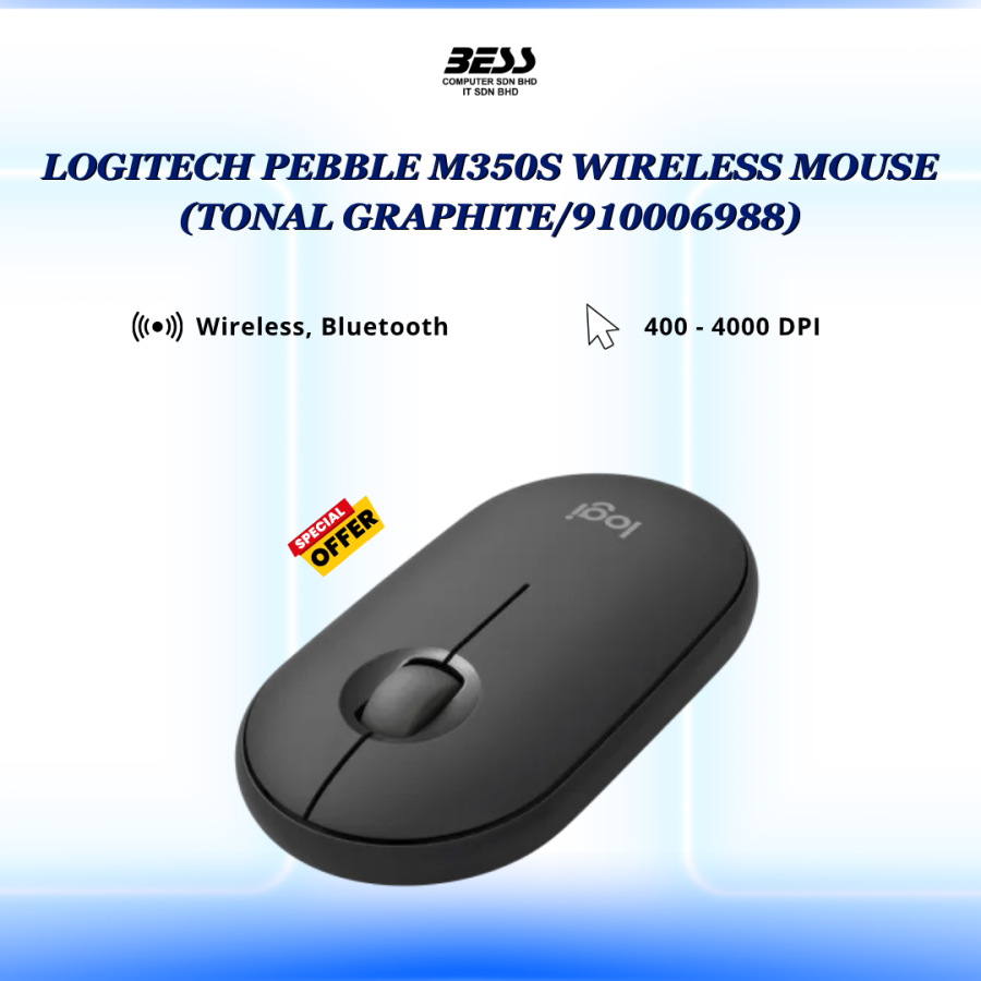 LOGITECH PEBBLE M350S WIRELESS MOUSE (TONAL ROSE/GRAPHITE/WHITE)