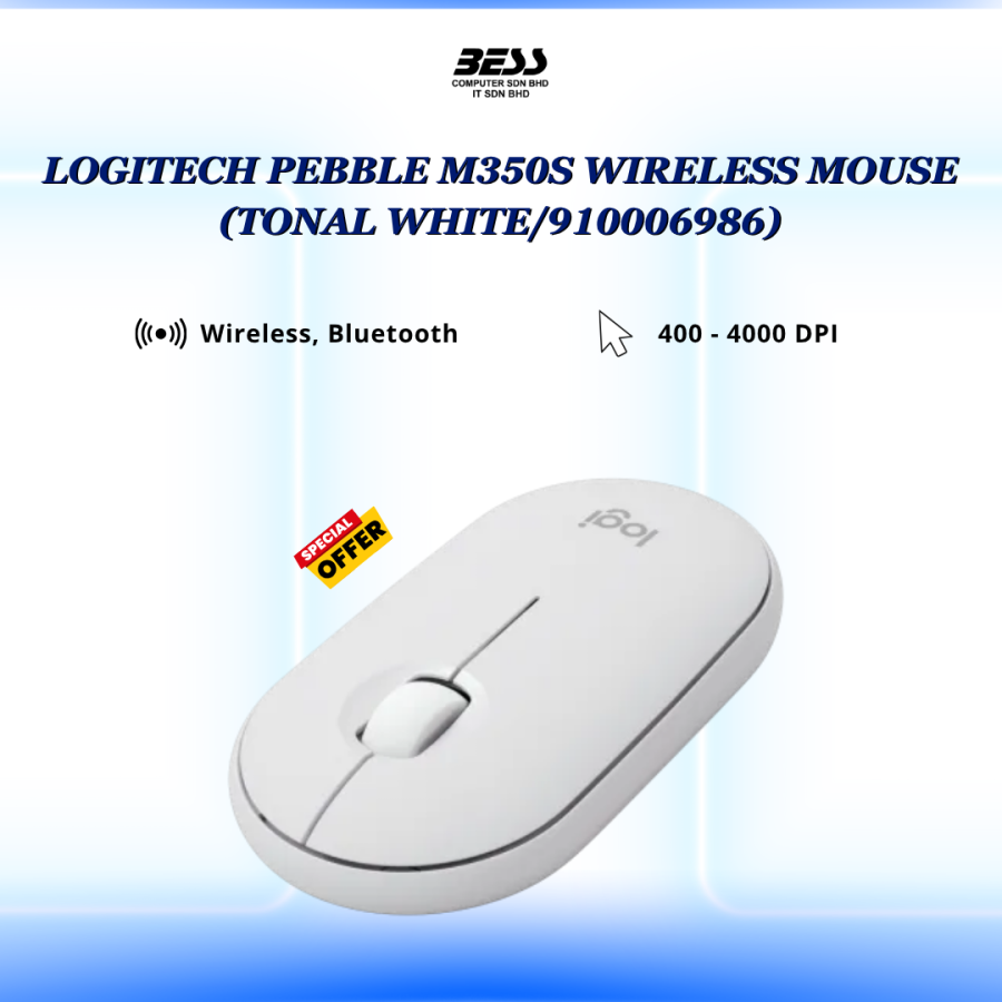 LOGITECH PEBBLE M350S WIRELESS MOUSE (TONAL ROSE/GRAPHITE/WHITE)