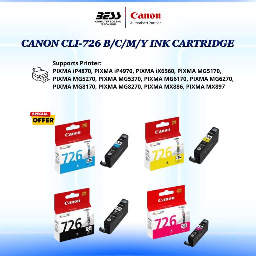 CANON CLI-726 (BK/C/M/Y/GY) CARTRIDGE
