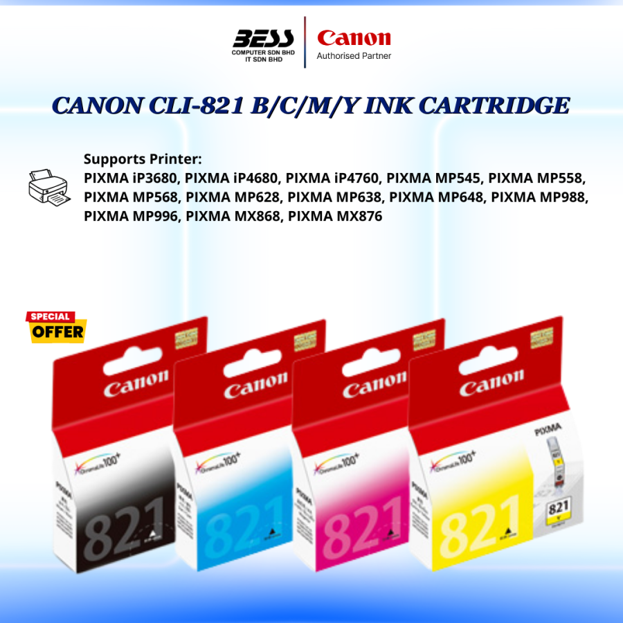 CANON CLI-821 (BK/C/M/Y/GY) CARTRIDGE