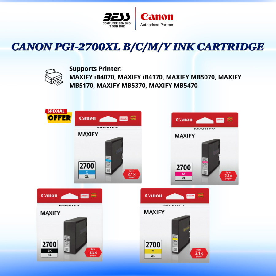 CANON PGI-2700XL (BK/C//M/Y) INK CARTRIDGE
