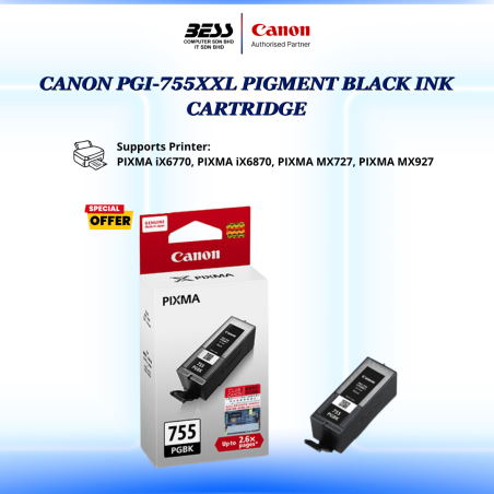 CANON PGI-755PGBK XXL BLACK CARTRIDGE (37ML)