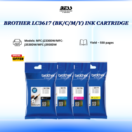 BROTHER LC3617 (BK/C/M/Y) INK CARTRIDGE