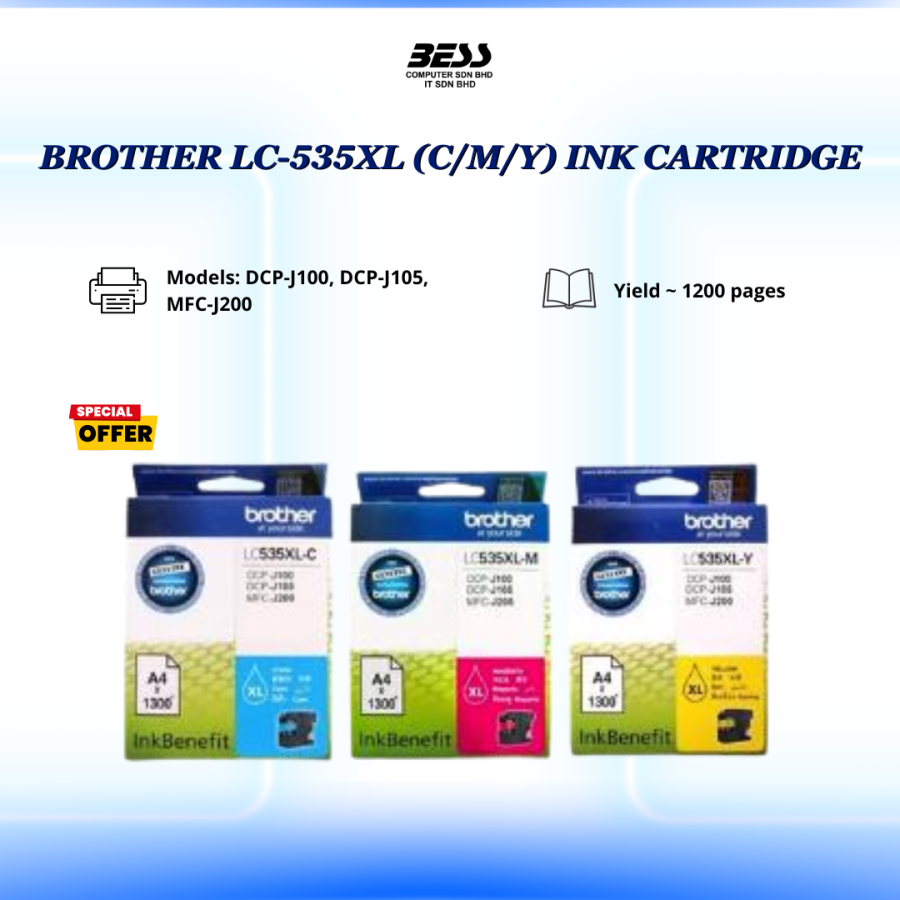 BROTHER LC-535XL (C/M/Y) / LC-539XL (BK) INK CARTRIDGE