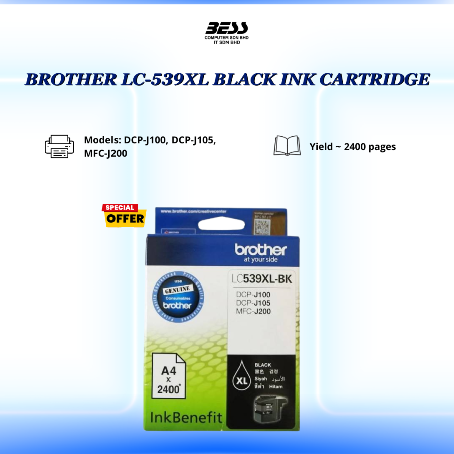 BROTHER LC-535XL (C/M/Y) / LC-539XL (BK) INK CARTRIDGE