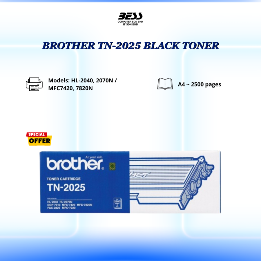 BROTHER TN-2025 BLACK TONER