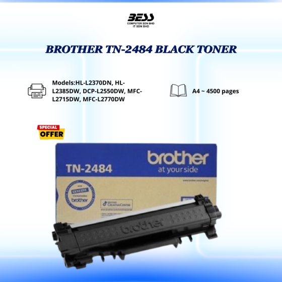 BROTHER TN-2484 BLACK TONER