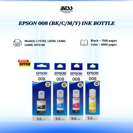 EPSON 008 (BK/C/M/Y) INK BOTTLE