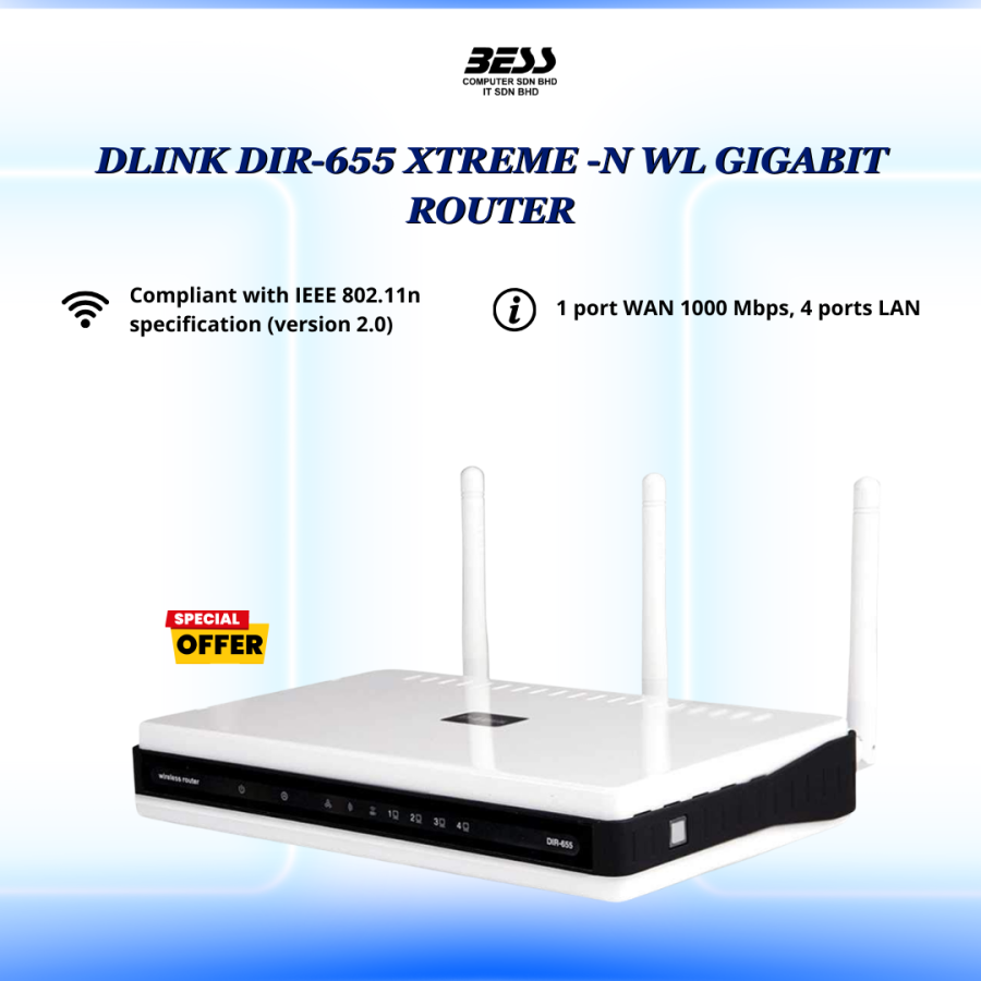 DLINK DIR-655 XTREME -N WL GIGABIT ROUTER