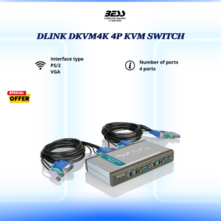 DLINK DKVM4K 4P KVM SWITCH