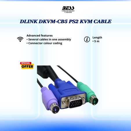 DLINK DKVM-CB5 PS2 KVM CABLE