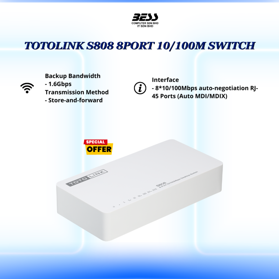 TOTOLINK S808 8PORT 10/100M SWITCH