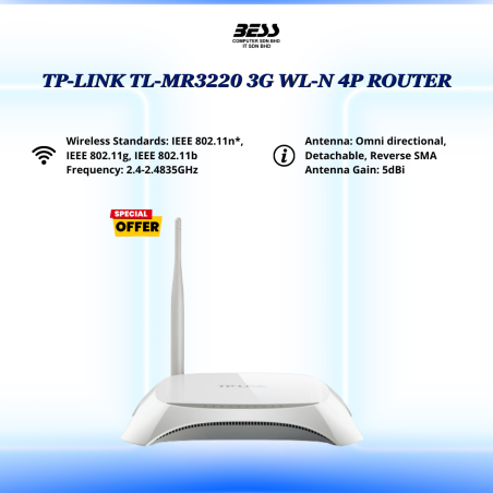 TP-LINK TL-MR3220 3G WL-N 4P ROUTER