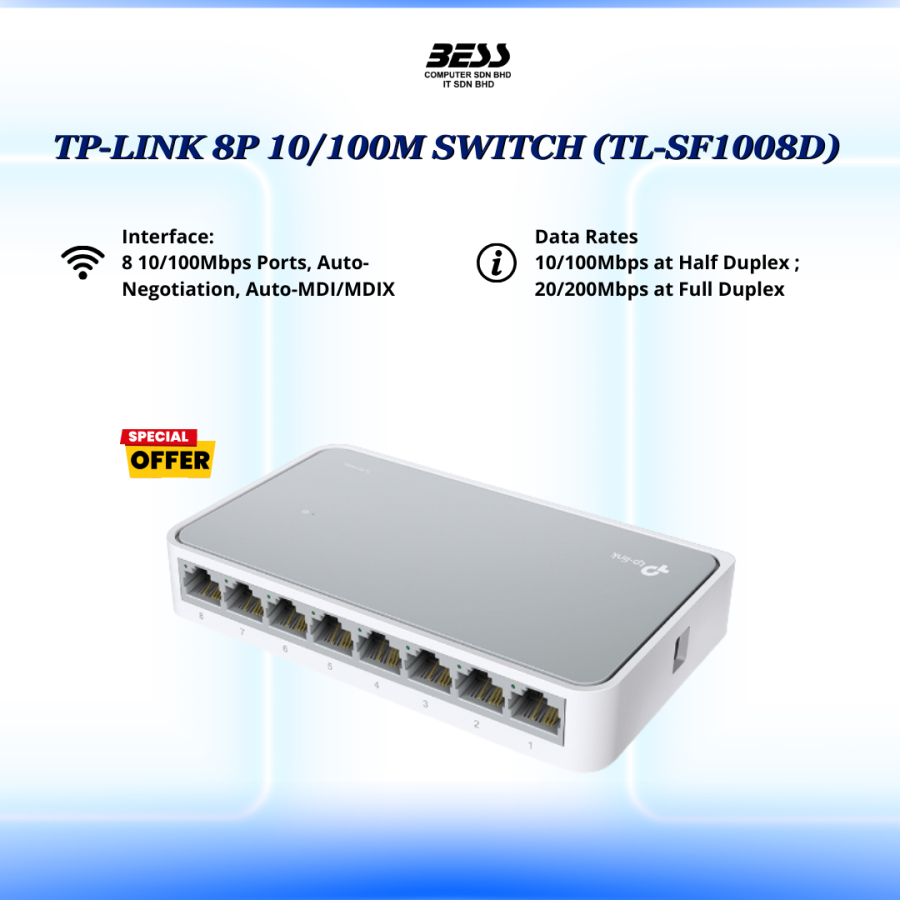 TP-LINK 8P 10/100M SWITCH (TL-SF1008D)