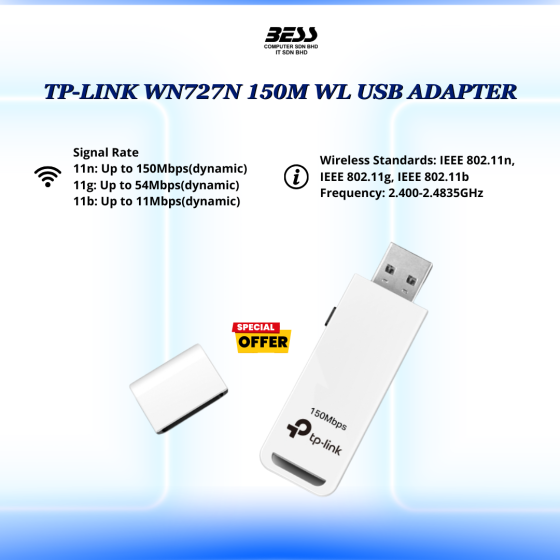 TP-LINK WN727N 150M WL USB ADAPTER