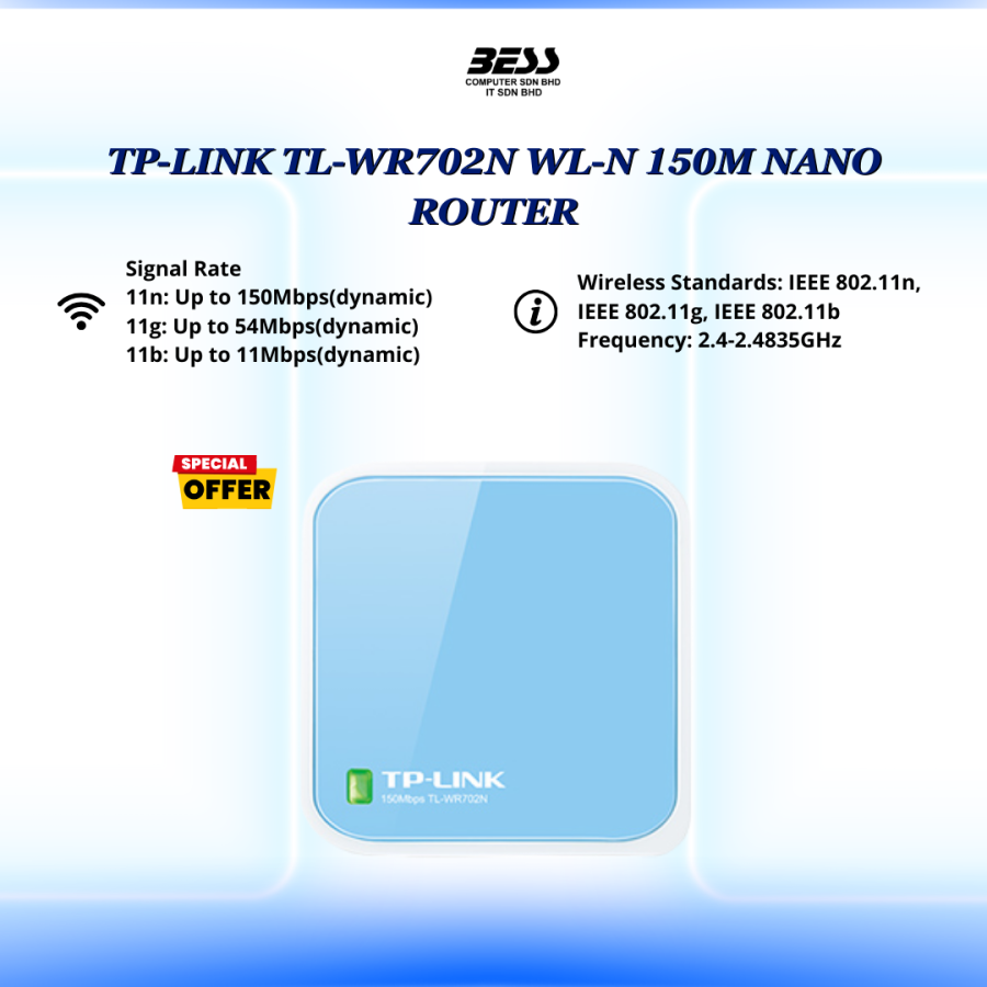 TP-LINK TL-WR702N WL-N 150M NANO ROUTER