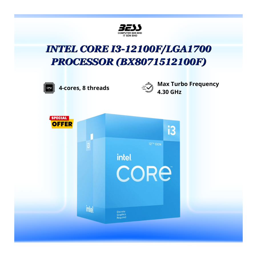 INTEL CORE I3-12100F PROCESSOR