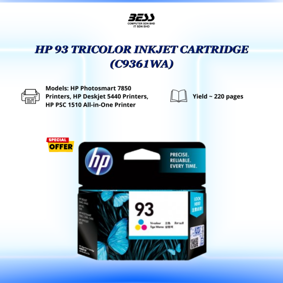HP 93 TRICOLOR INKJET CARTRIDGE (C9361WA)