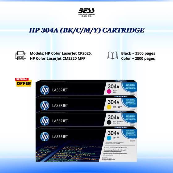 HP 304A (BK/C/M/Y) CARTRIDGE