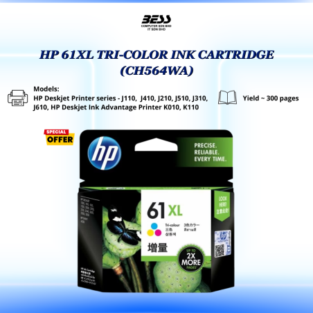 HP 61XL TRI-COLOR INK CARTRIDGE