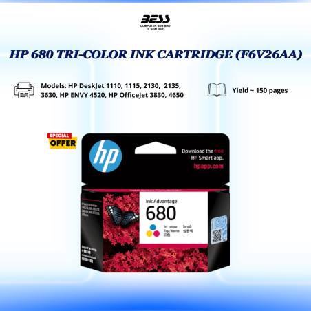 HP 680 (TRI-COLOR/BLACK) INK CARTRIDGE
