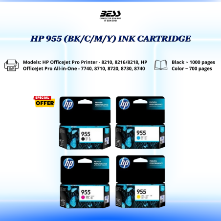 HP 955 (B/C/M/Y) INK CARTRIDGE