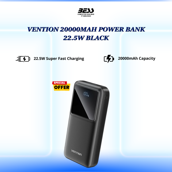 VENTION 20000MAH POWER BANK 22.5W BLACK
