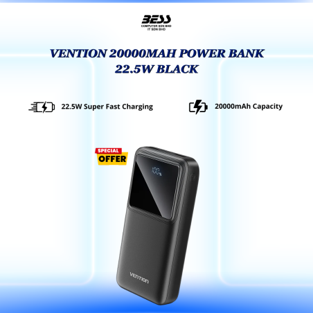VENTION 20000MAH POWER BANK 22.5W BLACK